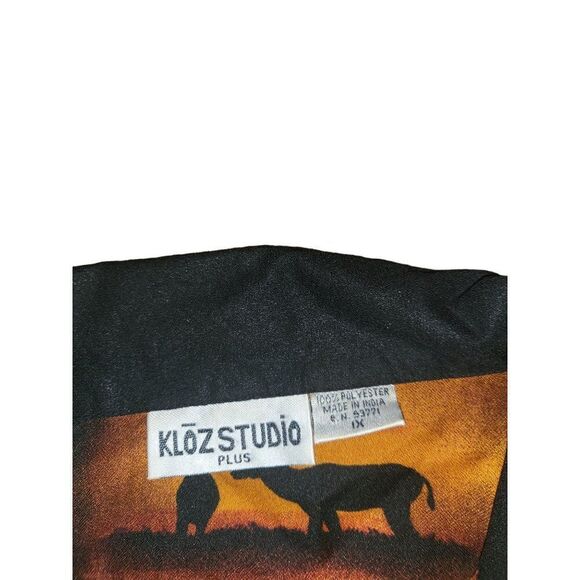 Kloz Studio Blouse Women Sz XL Plus Animal Print Long Sleeve Everyday - Picture 6 of 6